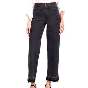 Madewell Women's Emmett Wide Leg Black Patch Pocket Jeans